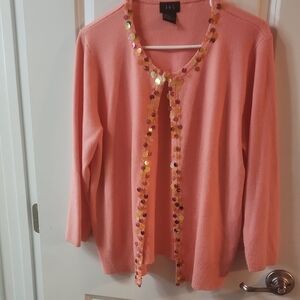 Chic Pink Sequin Women's Cardigan